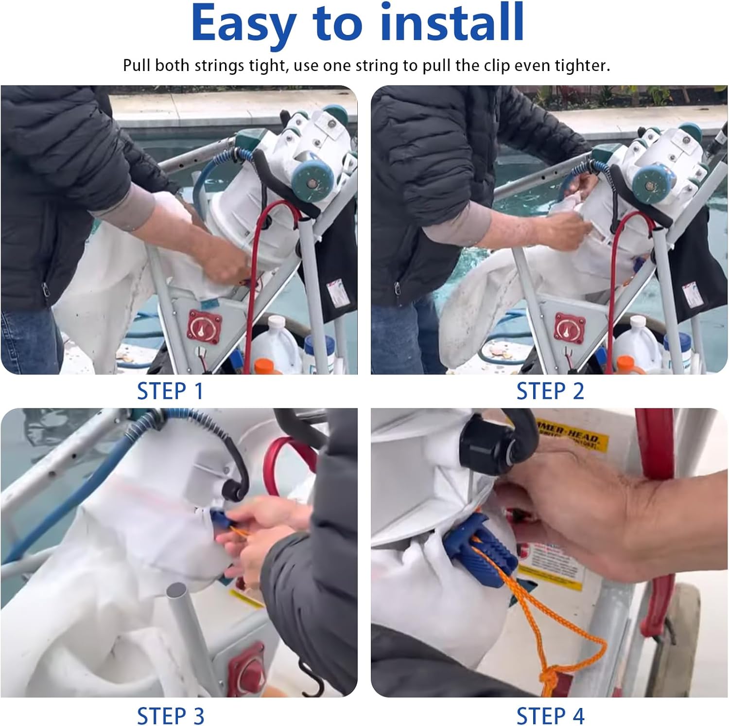 HH1506COMP Standard Bag for Hammer-Head Swimming Pool Cleaner Bag, Pool Cleaning Vacuum Standard Bag, 100 Micron Debris Bag Replacement with Cleat, 2 Pack