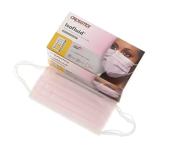 Crosstex GCIPK Isofluid Ear Loop Mask, Latex-Free, Pink Pack of 500