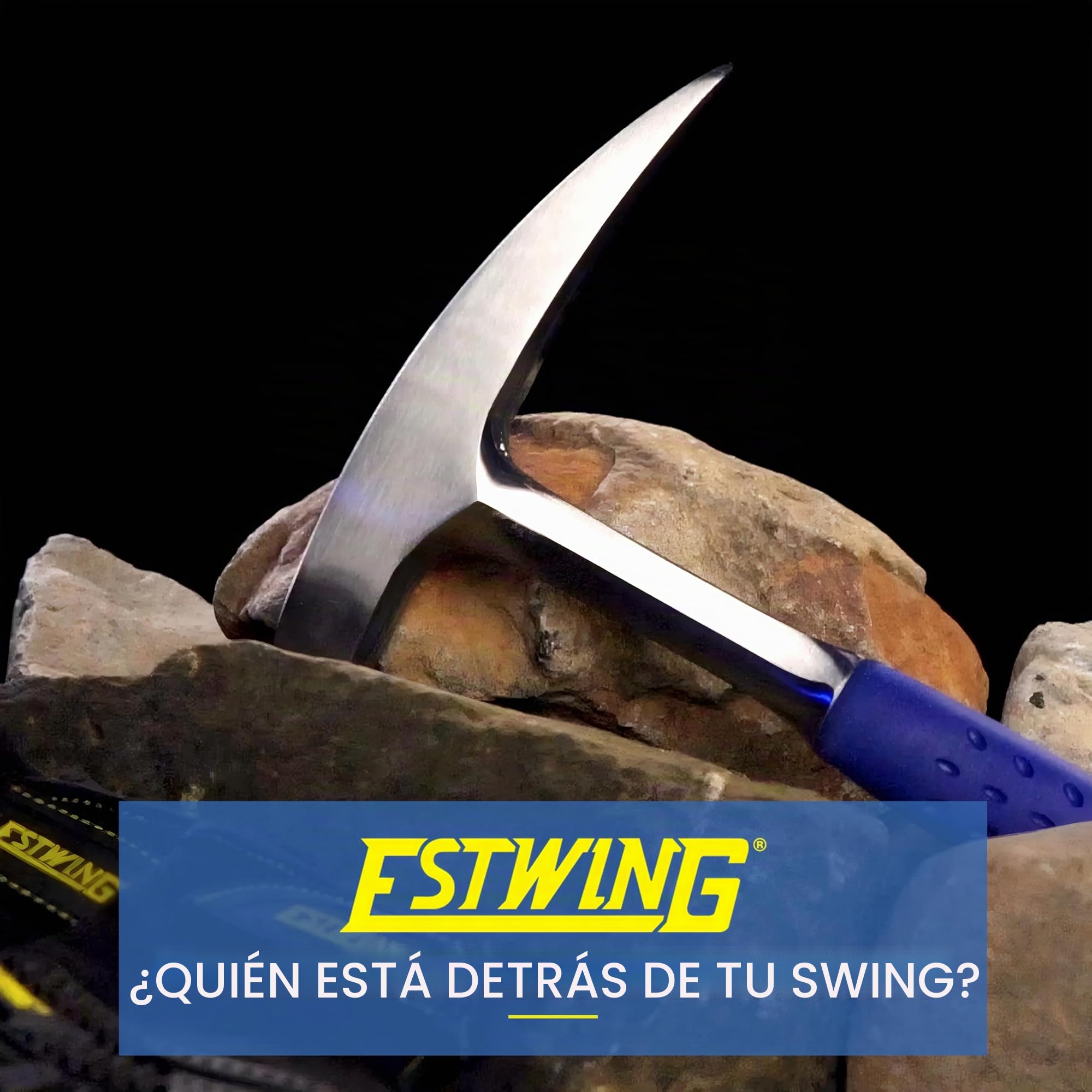 Estwing ESE322P Cuchillo a Lama Fissa,Unisex - Adulto, Azul, un tamaño | Martillo geólogo original: forjado de una sola pieza de 615 g – para rocas, minerales, fósiles.