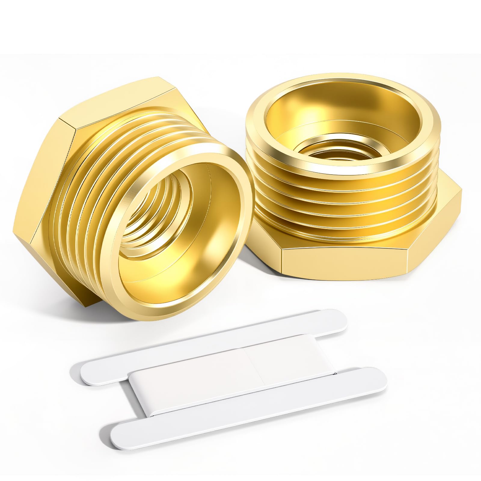 Bwintech 2 Uds 3/8 "hembra a 3/4" macho BSP rosca latón buje hexagonal conector reductor para conversión de conexión de tubería