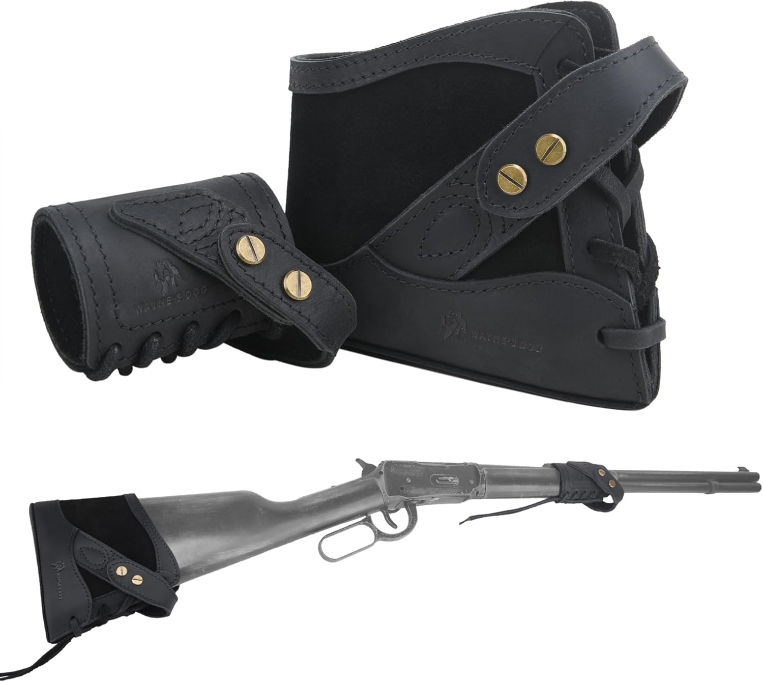 WAYNE'S DOG Slip-On Recoil Pad for Rifle Shotgun, No Drill Leather Barrel Mount Gun Stock Buttstock Extension Pads