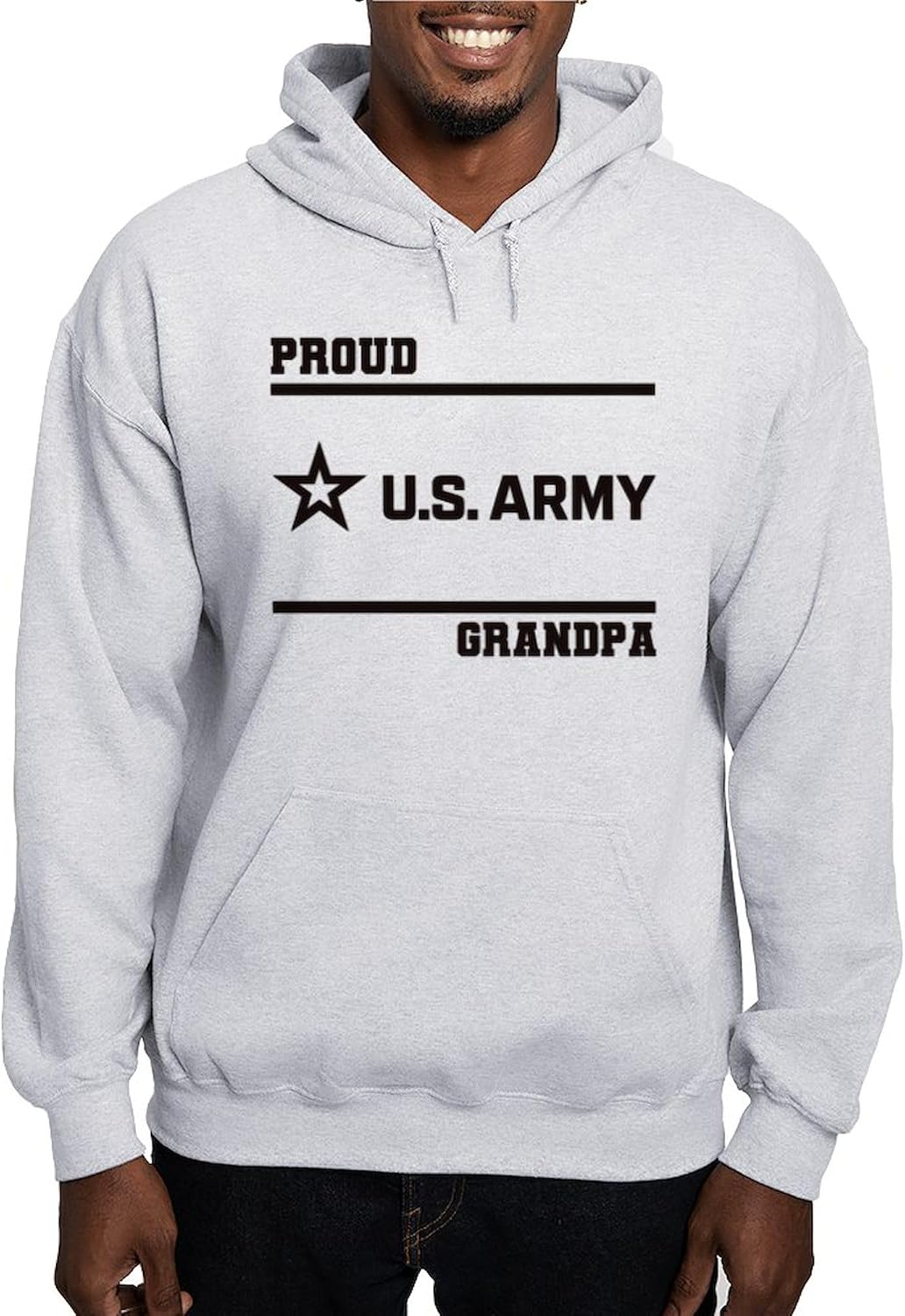 CafePress Proud Army Grandpa Black Sweatshirt Men's Light Regular Fit Hooded Sweatshirt