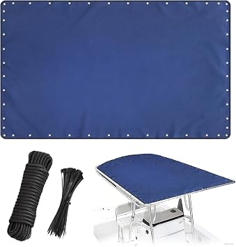 Boat T Top Canvas Replacement 82" x 58" T Top Boat Cover 1200D Blue Waterproof T-Top Boat Center Console Cover Suitable for Center Console Cover Boats