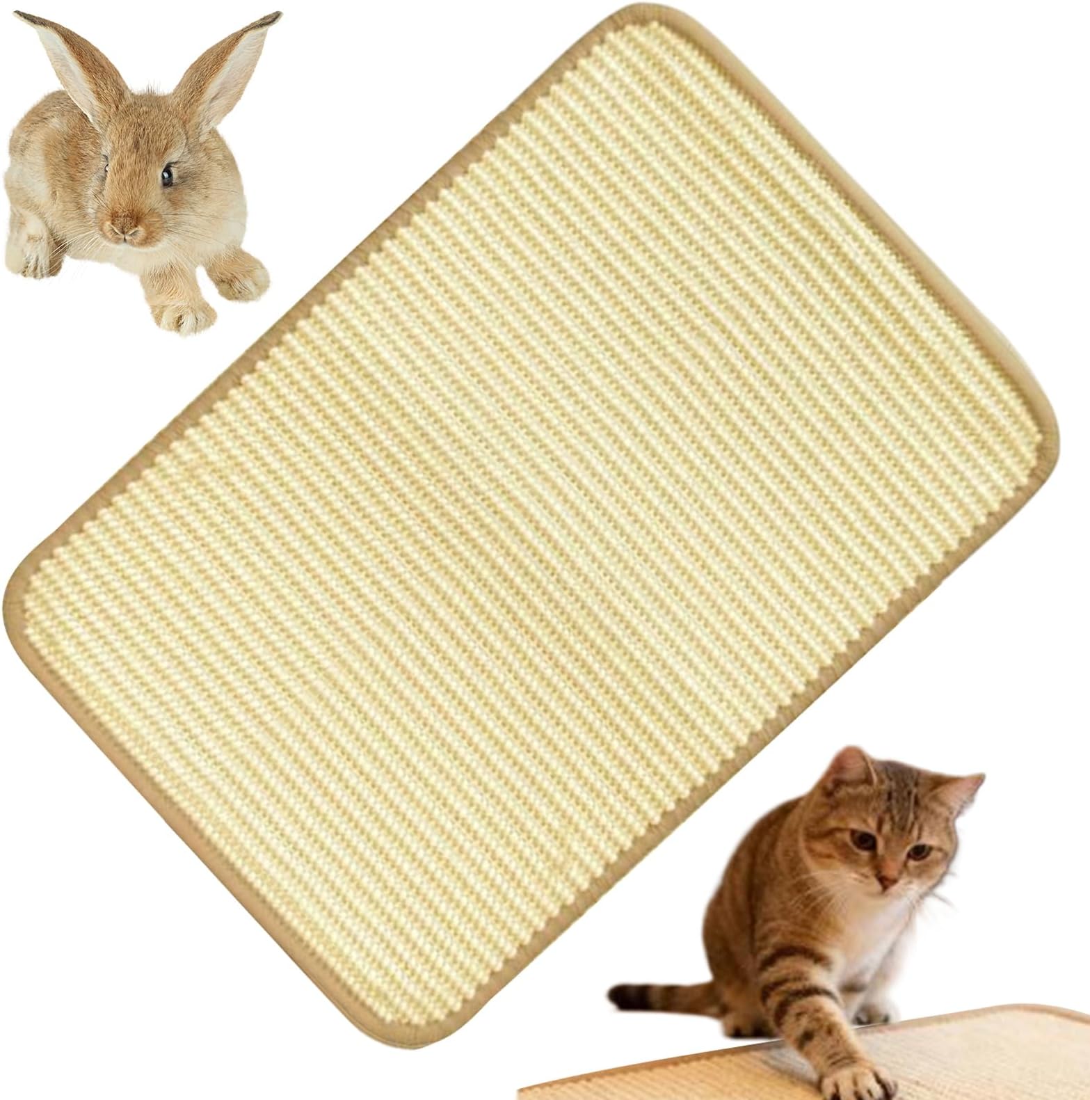 うさぎ 爪研ぎマット | 屋内 採餌用 スクラッチラグ フォレージングラグ 知育玩具 おもちゃ,40×60cm うさぎ用マット,ケージ・床敷き・床置き・休憩・噛みつき・睡眠・巣作りシート
