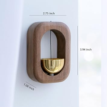 Magnetic Shopkeepers Bell Wood Doorbell Chime for Refrigerator, Room, Porch, Garden, Backyard, Restaurant,Door Chimes When Door Opens Housewarming Gift(Walnut)