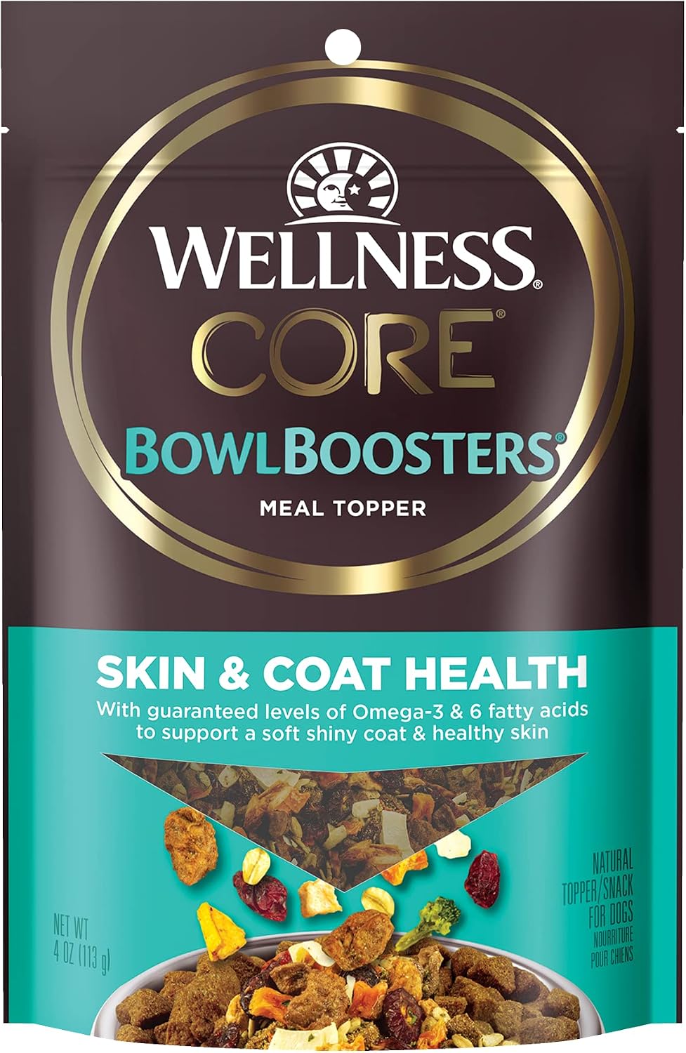 Wellness CORE Bowl Boosters Skin & Coat Dog Food Topper, 4 Ounce Bag