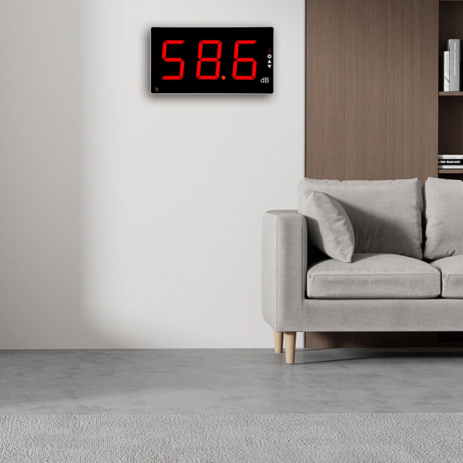 Sound Level Meter, Digital Decibel Monitoring Tester 30-130dB Measuring Range with Sound Alarm, Large LCD Screen