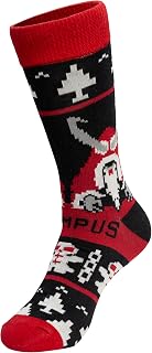 Costume Agent Krampus Holiday Cheer Festive Patterns Novelty Ugly Christmas Socks