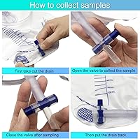 Vista 4 de Bolsa de drenaje urinario con cámara antirreflujo, bolsa de orina con volumen de 67.6 fl oz, tubo de drenaje de 48 pulgadas, clips y gancho