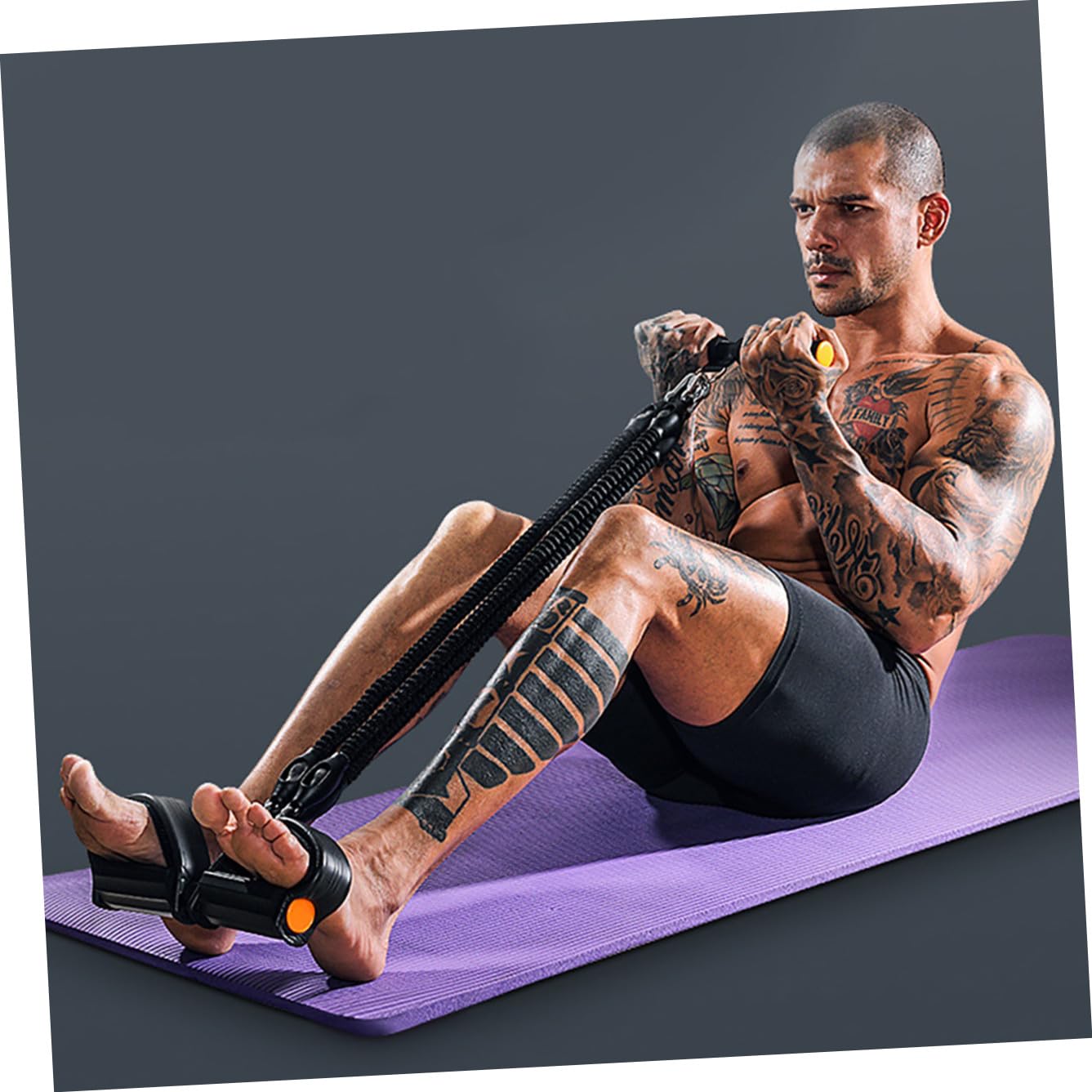 Gatuida Corda Elastica Pedali per Allenamento Tricipiti e Bicipiti, Attrezzo Fitness per Modellamento Corpo in Pte e Schiuma, per Palestra Domestica