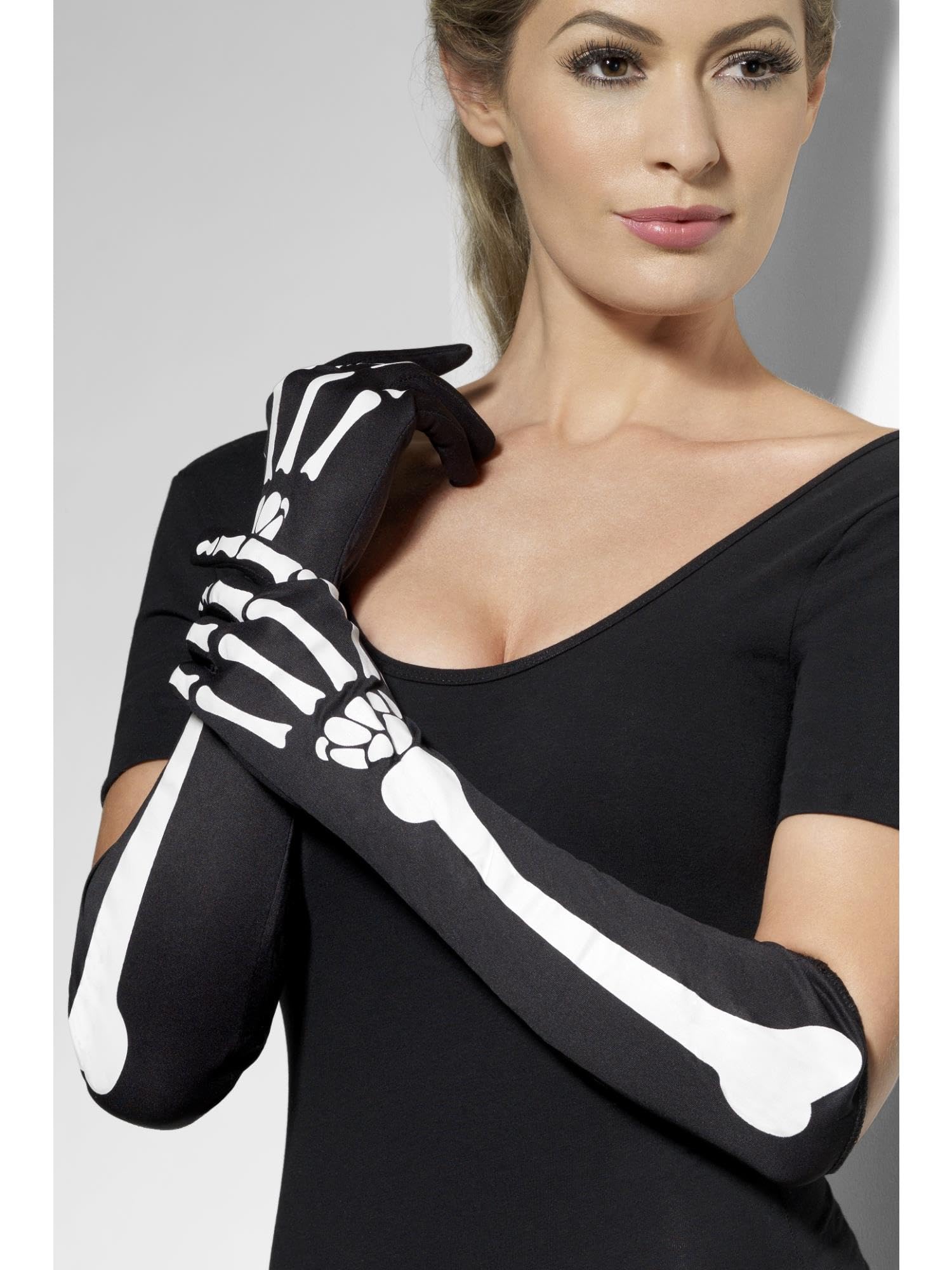Smiffys Women's Black Skeleton Gloves