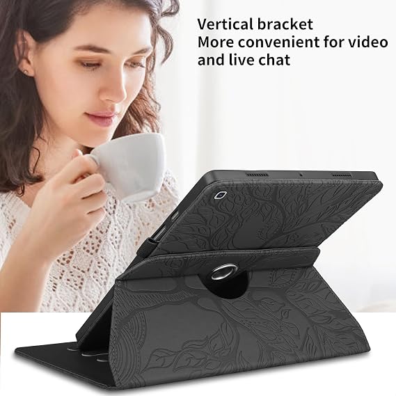 360 Rotating Case for Samsung Galaxy Tab S6 Lite 10.4, Black