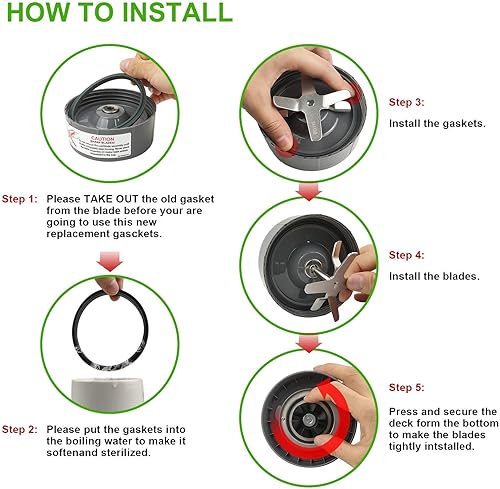 Miniatura 3 de Piezas de repuesto para juntas de licuadora, repuesto de junta tórica de goma para licuadora Nutribullet serie de 900 W y 600 W, reemplazo de juntas