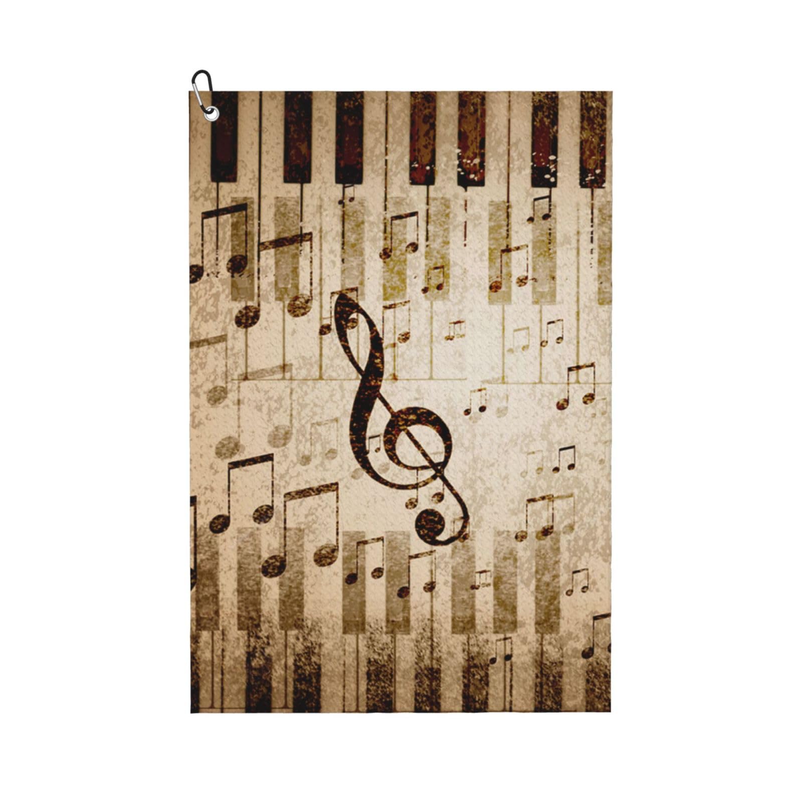 Hnnkloy Music Notes Piano, 16x24 in Portable Waffle Golf Towels with Carabiner Clip for Golf Bag