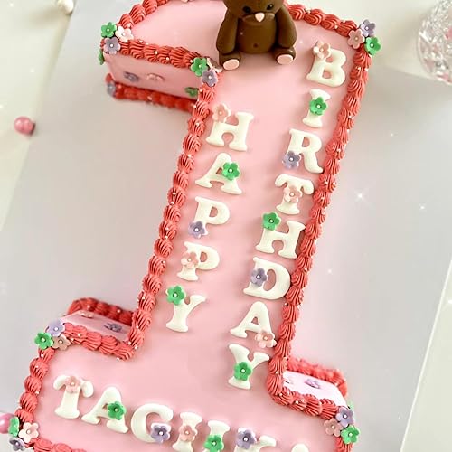 Miniatura 3 de MINFEIDMS Moldes de letras cubiertas de chocolate, fresas de silicona en mayúsculas y minúsculas con números alfabéticos para decoración de