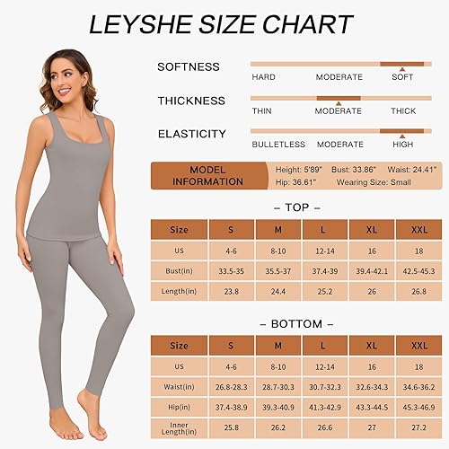 Miniatura 6 de Conjuntos de ropa interior térmica para mujer, pantalones largos de forro polar, capa base térmica, para clima frío, conjunto de camiseta e inferior