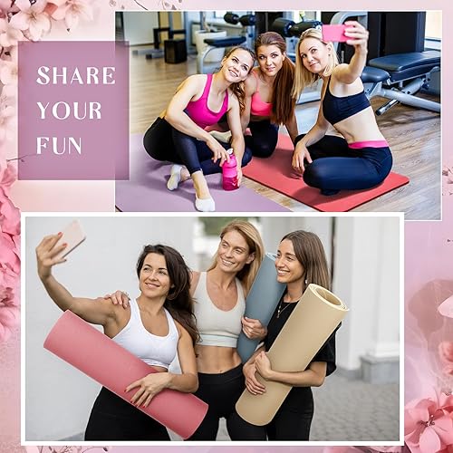 Miniatura 6 de Timgle 6 alfombrillas de yoga de 0.394 in de grosor a granel, 68 x 24 pulgadas, tapete de ejercicio antideslizante resistente al desgarro para