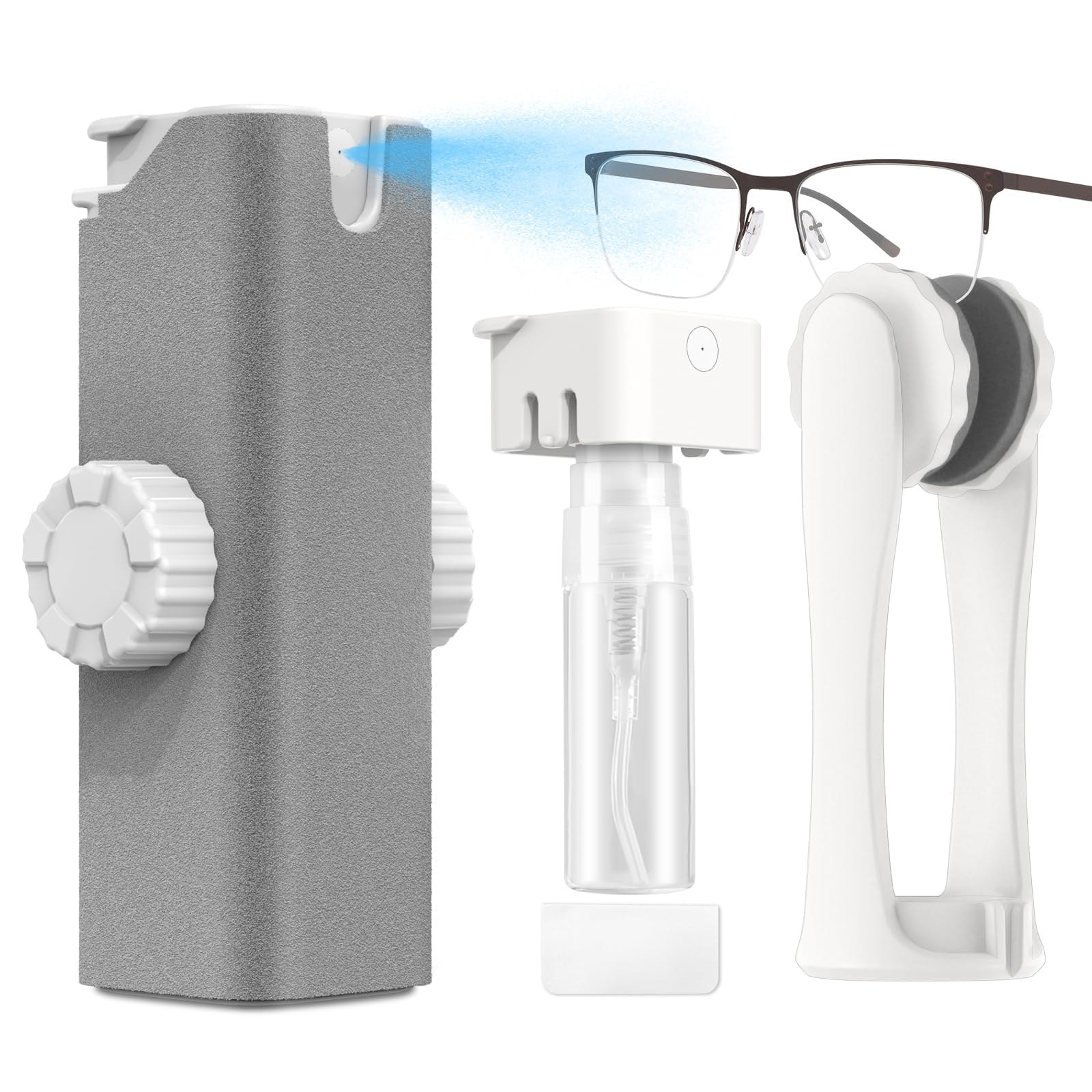 NALACAL Portable Glasses Cleaning Kit - Multifunctional Eyeglass Cleaner with Spray & Microfiber Cloth, Compact Travel Lens Cleaner for Sunglasses, Eyeglasses, Screens, Stress-Relieving Fidget Spinner