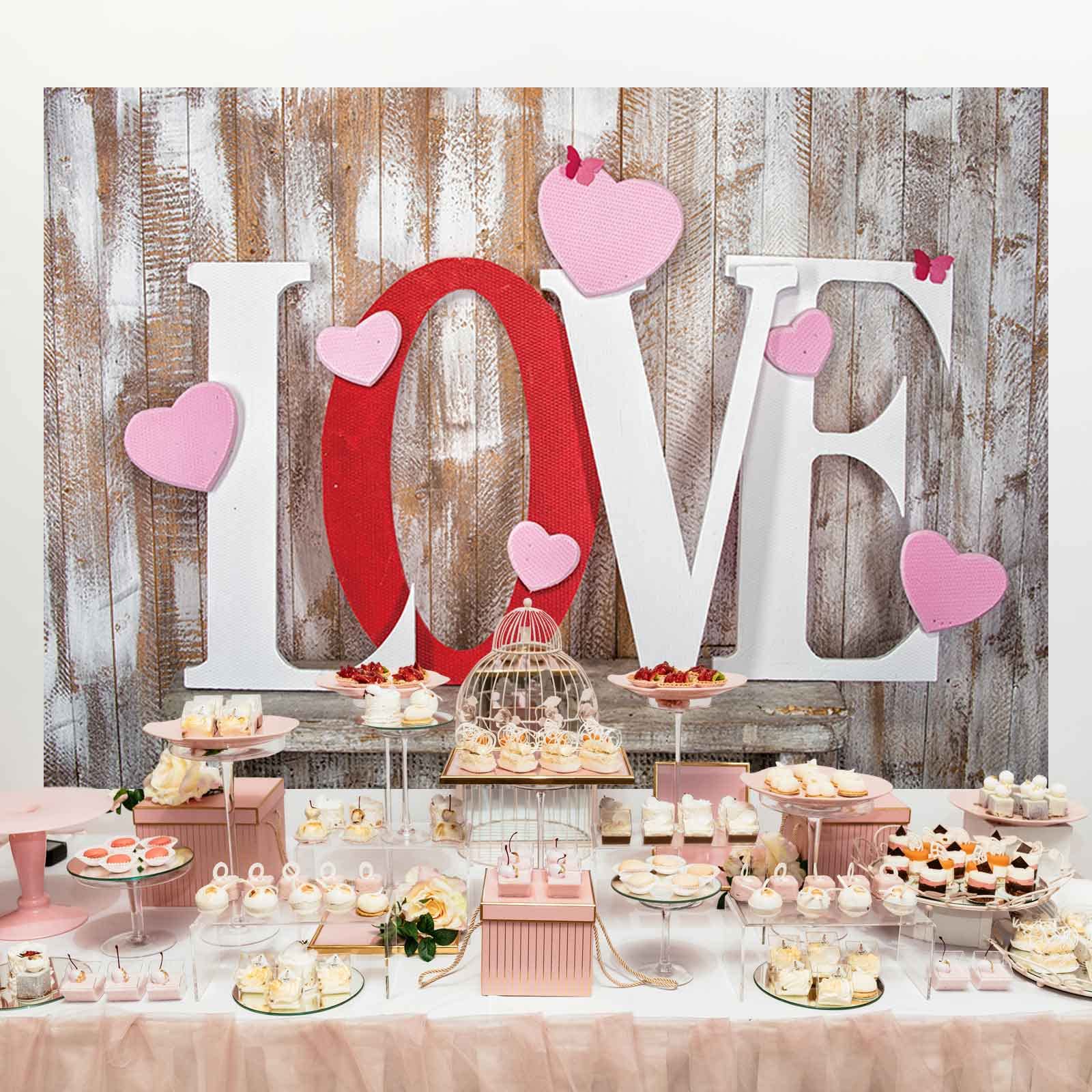 Allenjoy Valentinstag Hintergrund – 2,1 X 1,5 M Stoff Mit Roten Herzen – Für Fotoshootings & Partys