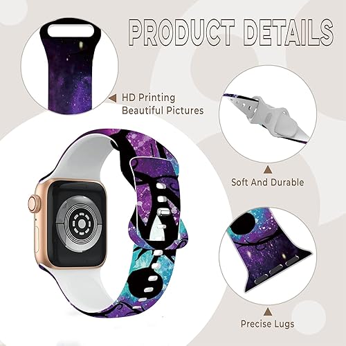 Miniatura 5 de Correa festiva compatible con Apple Watch Band de 1.496 in, 1.575 in, 1.614 in, 1.654 in, 1.732 in, 1.772 in, correas deportivas ajustables de