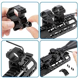 Modkin 1 Inch Scope Rings Set of 4, 2 Pieces High Profile Scope Mounts and 2 Pieces Medium Profile Scope Rings for Picatinny Rail