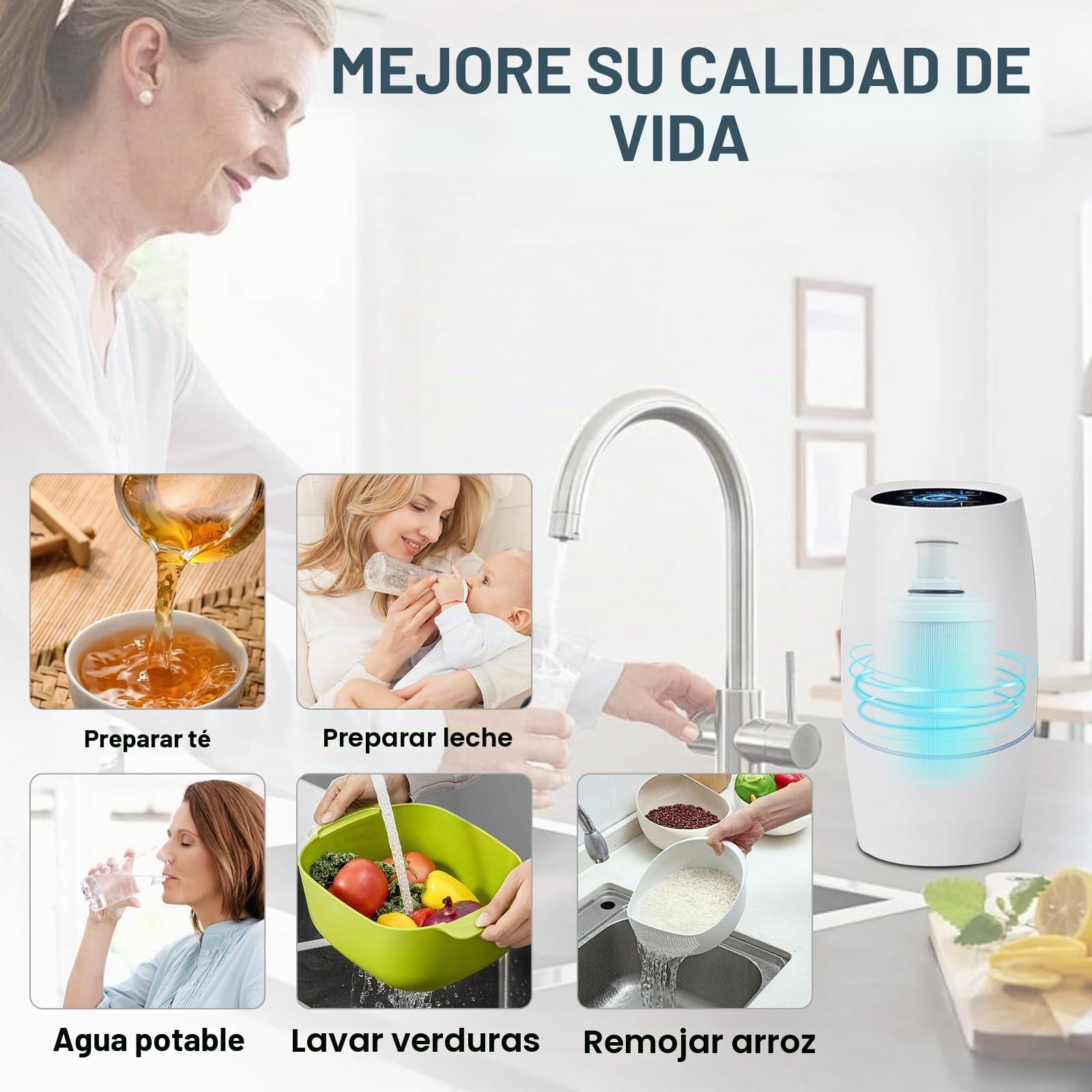 Cartucho de Repuesto para Filtro de Agua Compatible con Amway Espring 100186M/100188CH,Filtración de Carbón Activado Naturalconserva Minerales Saludables