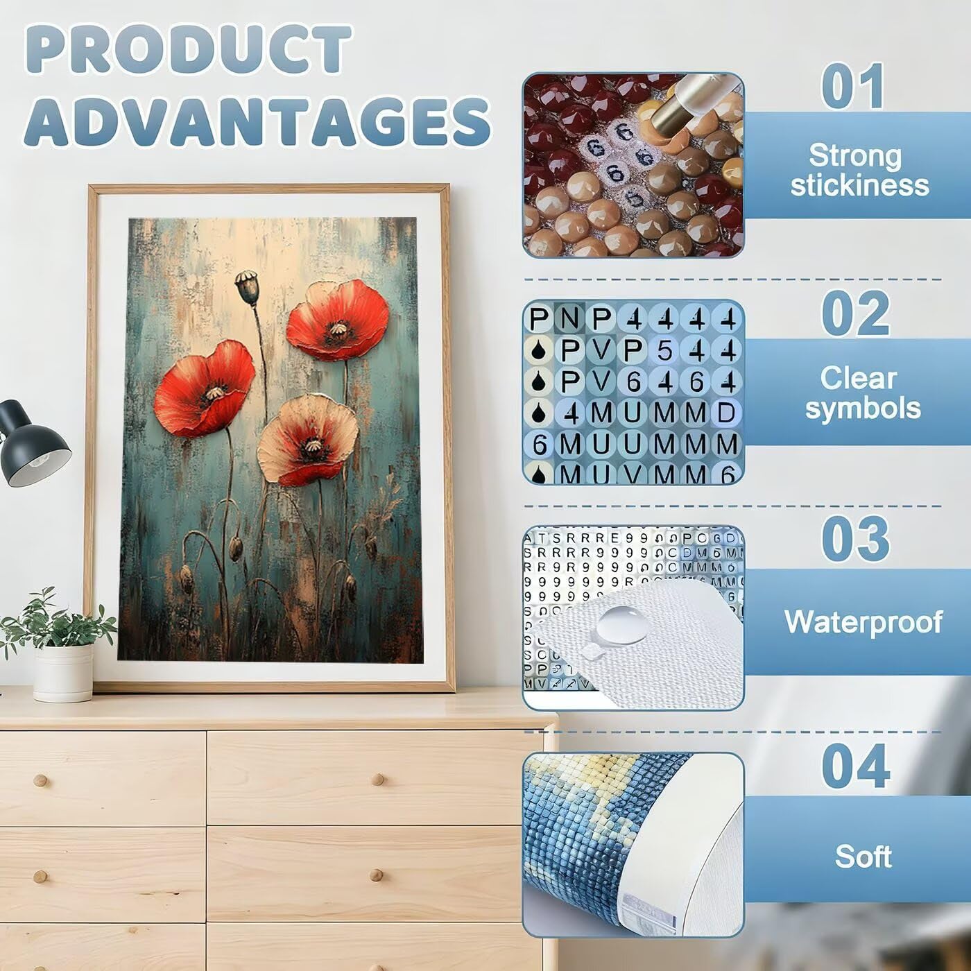 Diamentowa sztuka, czerwone diamenty, zestawy do malowania dla dorosłych, 5D, DIY, mak, pełne wiercenie, haft krzyżykowy, cekiny, klejnoty, obrazy, sztuka i rzemiosło, obrazy do dekoracji ścian domu