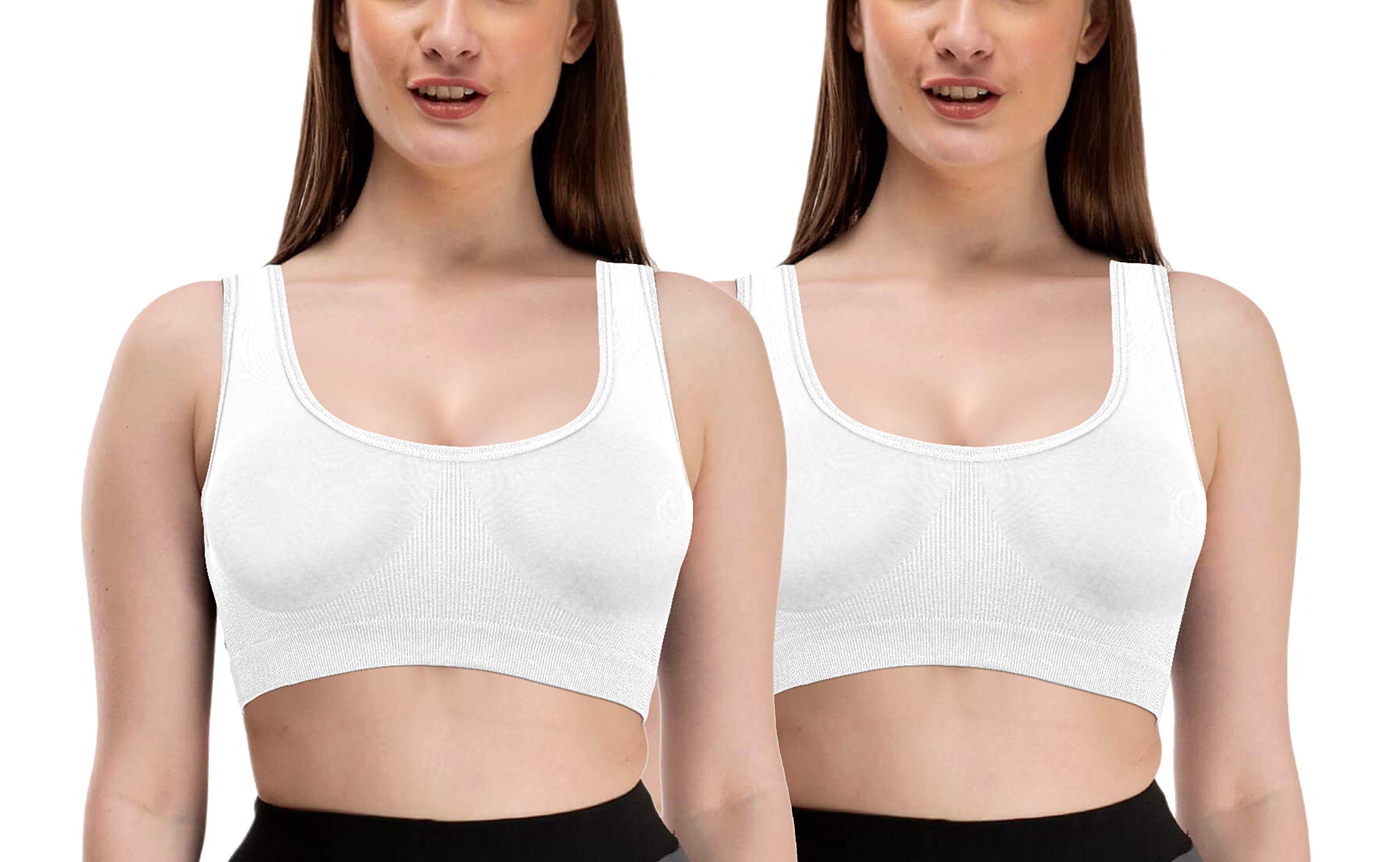 zuvairiya store Women Everyday Sports Air Bra Non-Padded, Non-Wired Molded Sport Bra (Combo Pack of 2)-picture-39