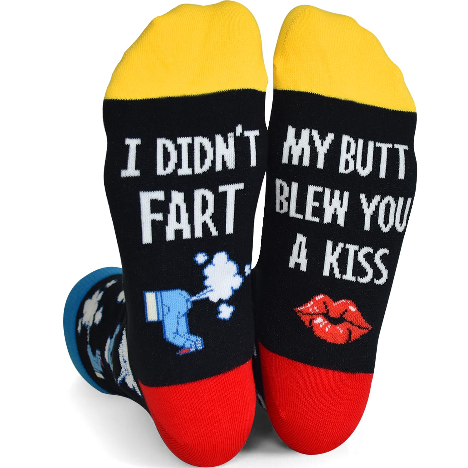 GOLIN Humor Fart Socks for Men Women, Funny Silly Gag Fart Socks Birthday White Elephant Gift for Coworker