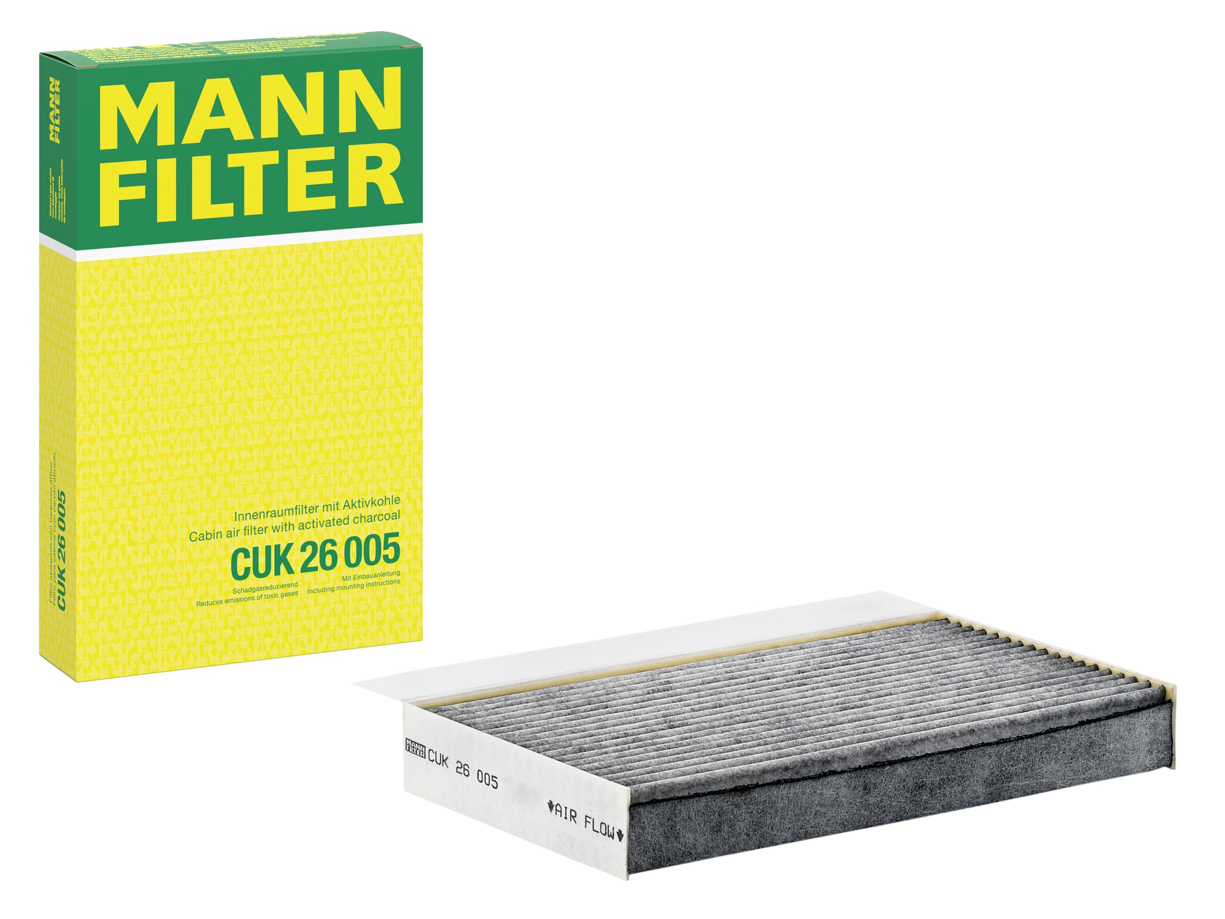 MANN-FILTER Original Interior Filter CUK 26 005 β Pollen filter with active charcoal β For passenger cars