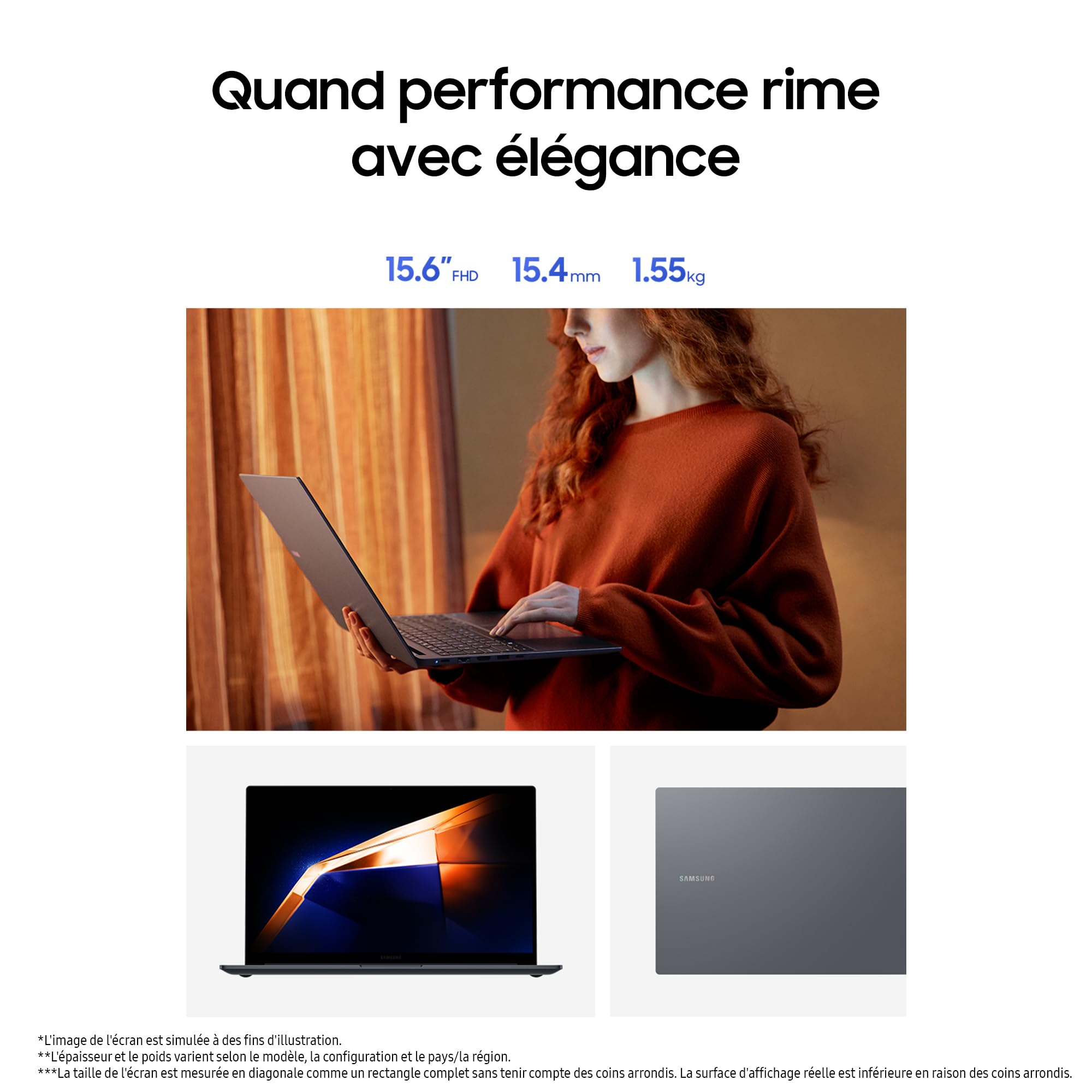 Samsung Galaxy Book4, Ordinateur Portable 15.6'', Intel Core i5, 8Go RAM, 256Go SSD, Clavier AZERTY FR, Gris