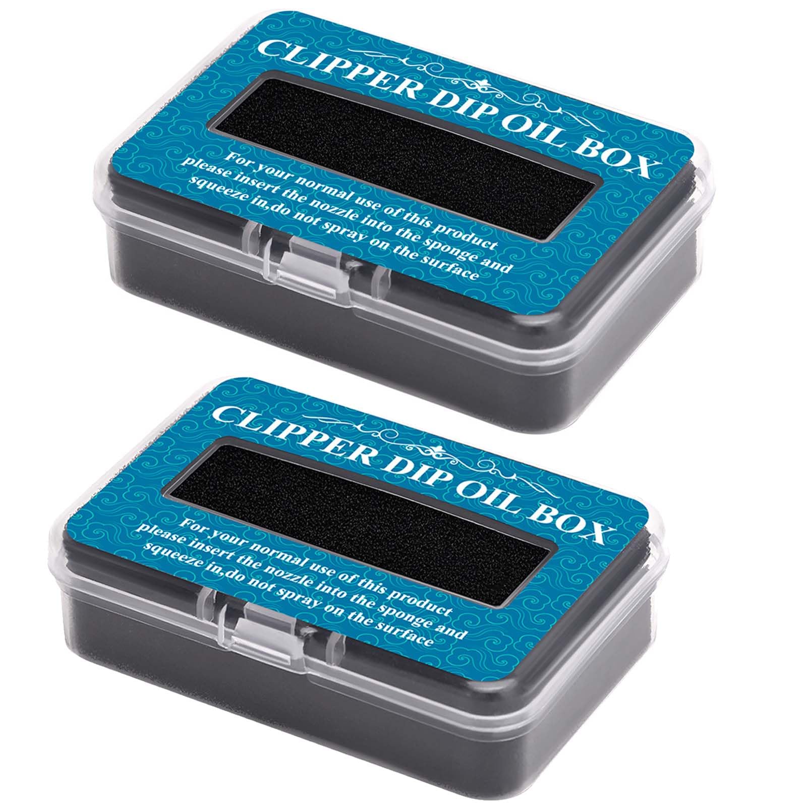 2Pcs Electric Shaver Oil Box – Professional Hair Trimmer Lubricant Sponge for Home, Salon & Barber Use – Portable Clipper Dip Oil Box for Hair Styling