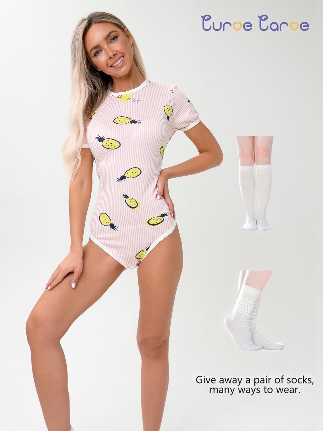 Adult Onesie Snap Crotch Cute Pajama Set Short Sleeve Bodysuit Plus Size Onesie Romper Womens Pajamas S-XL