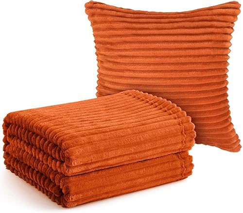 Vista 489 de Vessia Manta de franela de forro polar, 300GSM, acogedora manta a rayas verde salvia para sofá, cama y sofá, cálida y suave, acogedora manta