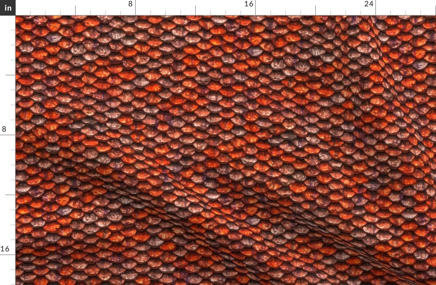 Spoonflower Fabric - Mermaid Scales Orange Fish Scale Skin Tail Printed on Organic Cotton Sateen Fabric by The Yard - Sewing Quilting Apparel Home Decor