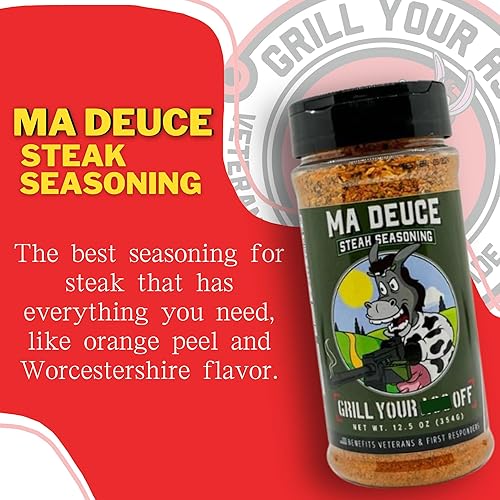 Miniatura 3 de Ma Deuce - Condimento para carne de Grill Your As Off - Condimento para barbacoa y parrilla, lo mejor en filetes, hamburguesas y carnes, frotado en