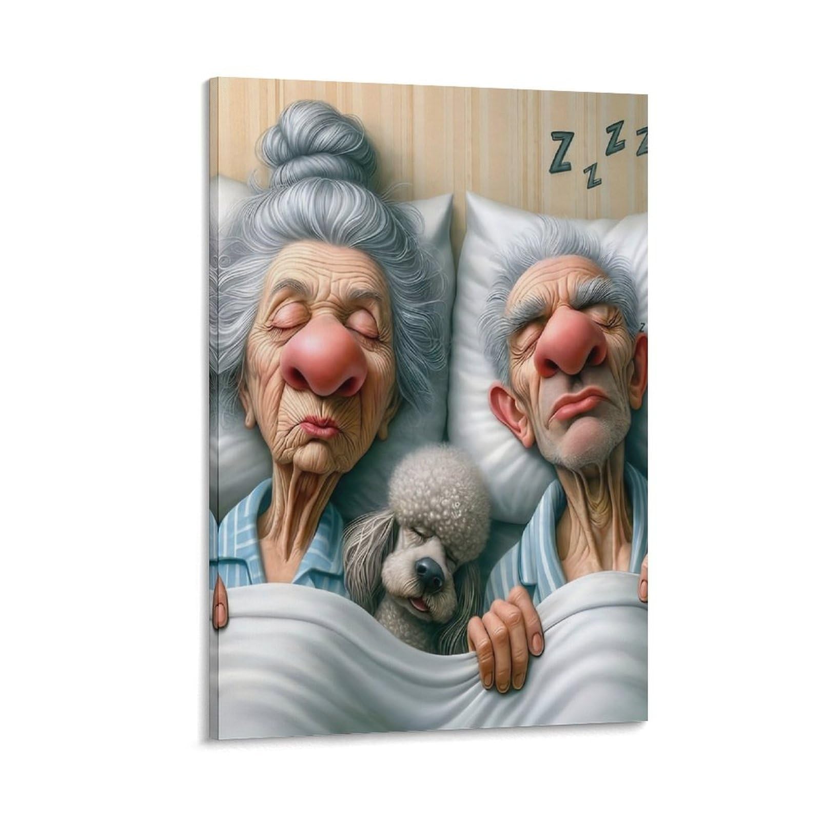 DHBANEIOK Elderly Couple Sleeping Wall Decor Poster Canvas Prints Picture Modern Wall Art Picture Wall Hanging for Home Decorations 20x30inch(50x75cm)