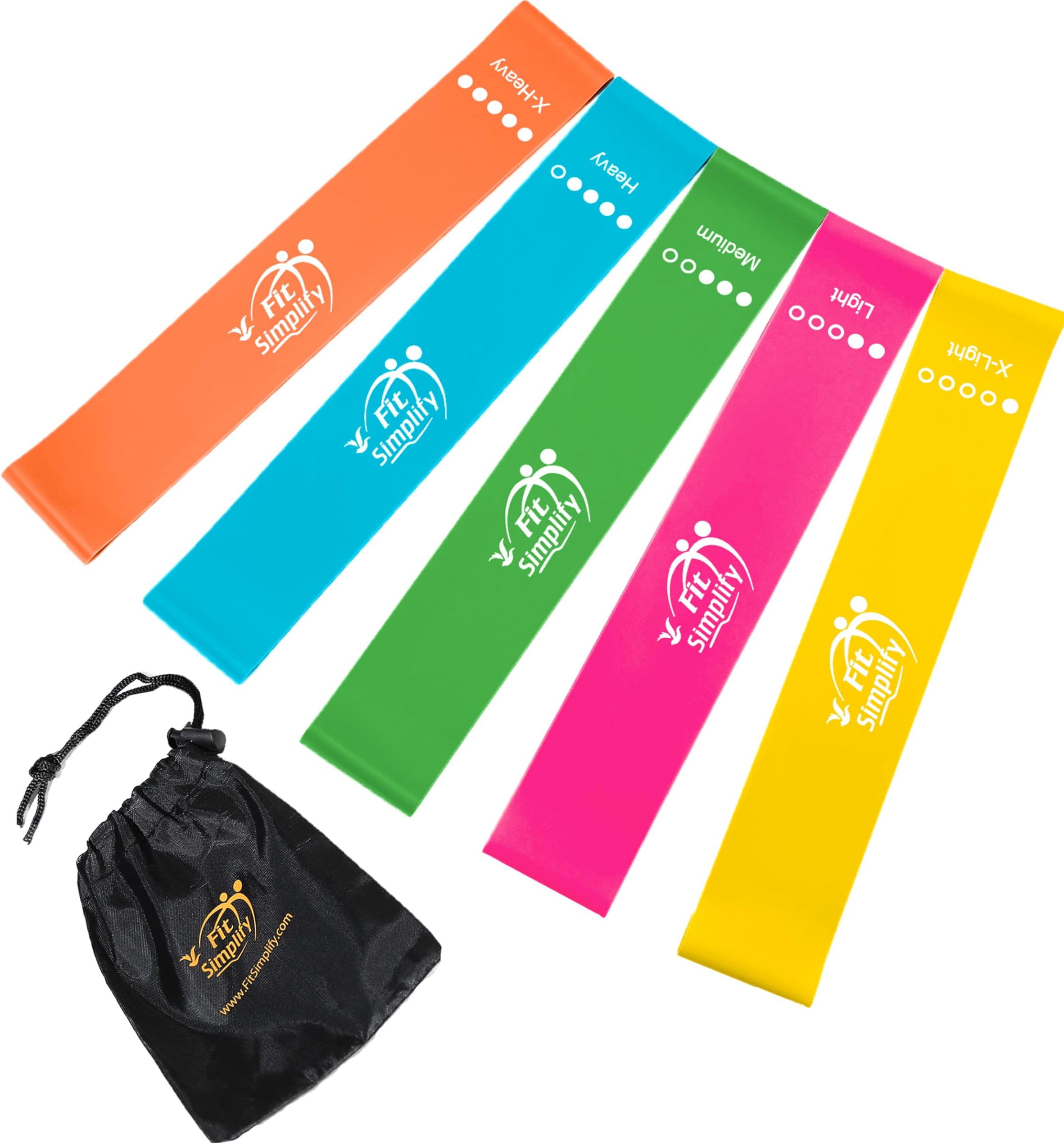 10 Inch Resistance Loop Exercise Bands, Set of 5, Assorted Colors