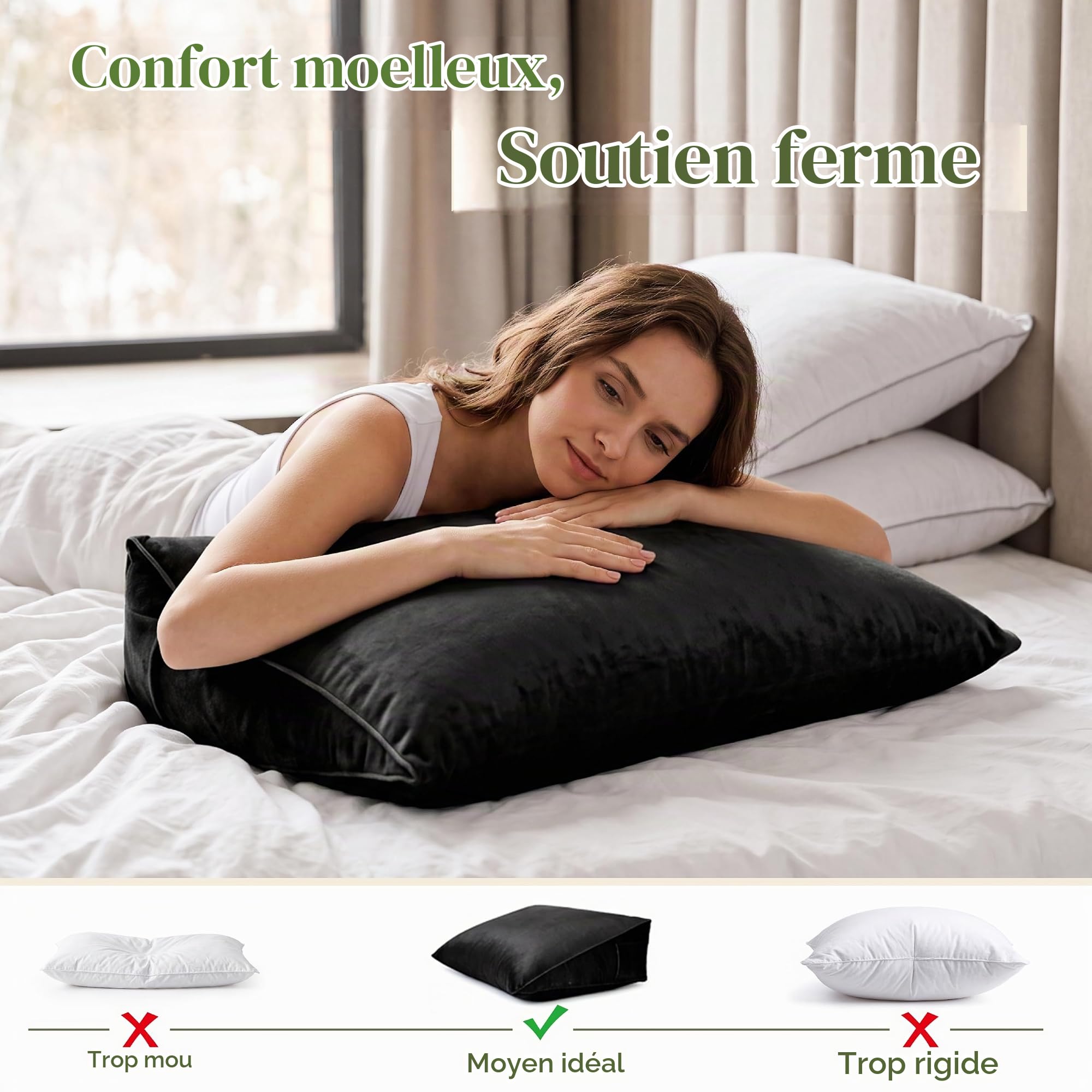 Oreiller Compensé Tête de Lit Oreiller de Lecture Oreiller Triangulaire Support Dorsal pour S'asseoir dans le Lit Oreiller de Soutien de Positionnement pour Canapé Lit de Jour Housse Amovible