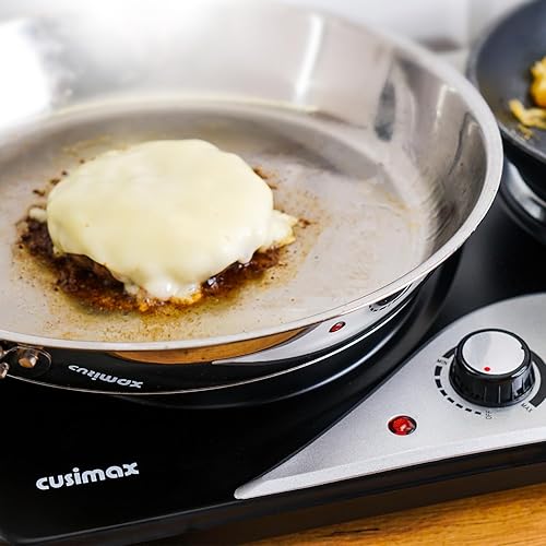 Miniatura 7 de CUSIMAX - Placas eléctricas para cocinar, quemador doble de 1800 W, placas calientes para quemador de encimera, placas calientes portátiles de