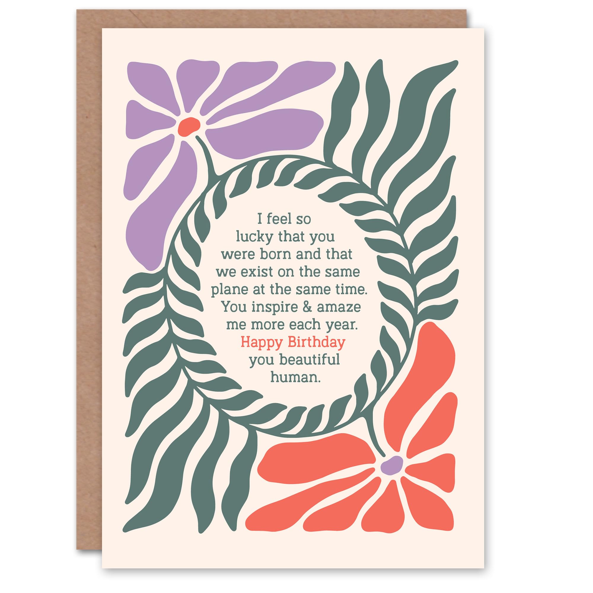 Artery8 Birthday Card You Inspire And Amaze Me Groovy Floral Design