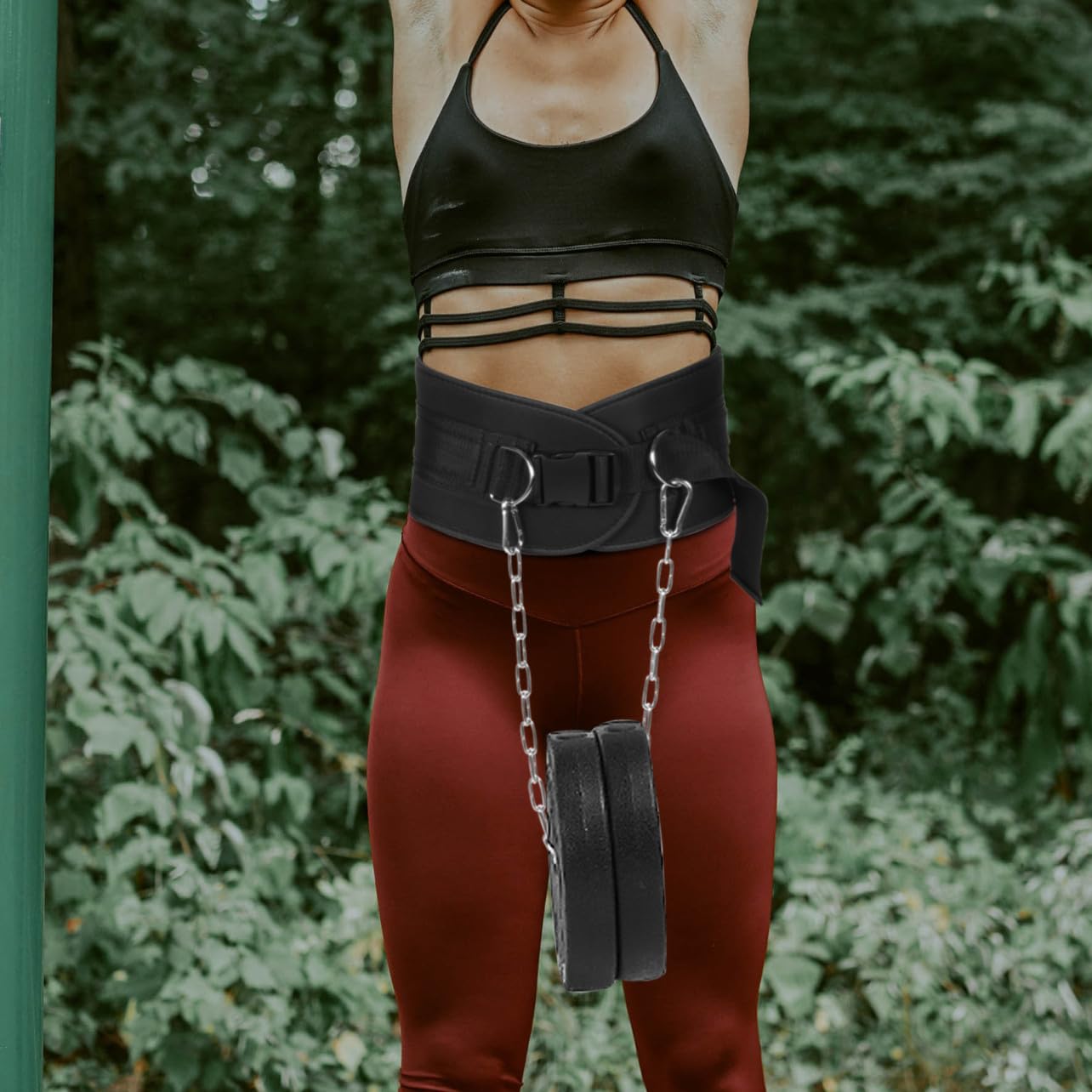 ibasenice Ceinture de Lestage avec Chaîne en Acier Épaisse, Ceinture de Résistance Musculaire Unisexe Renforcée pour Musculation, Entraînement Force, Fitness et Haltérophilie