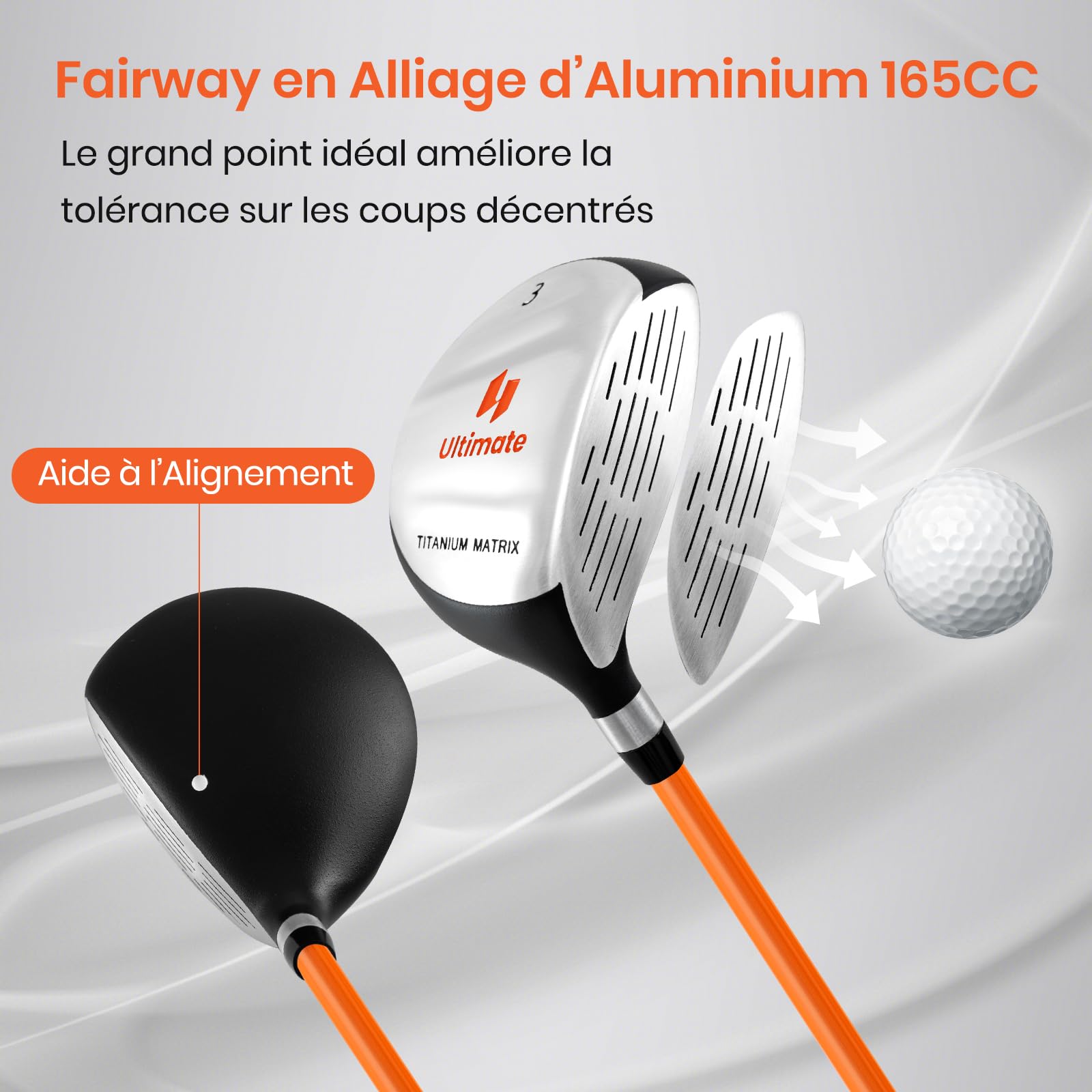 GYMAX Ensemble Complet de Clubs de Golf pour Enfants, #3 Fairway, #7 & #9 Fers, Putter, Sac de Golf Trépied Housse Protecteur de Pluie, Couvre-tête, pour Droitiers Juniors 11-13 Ans