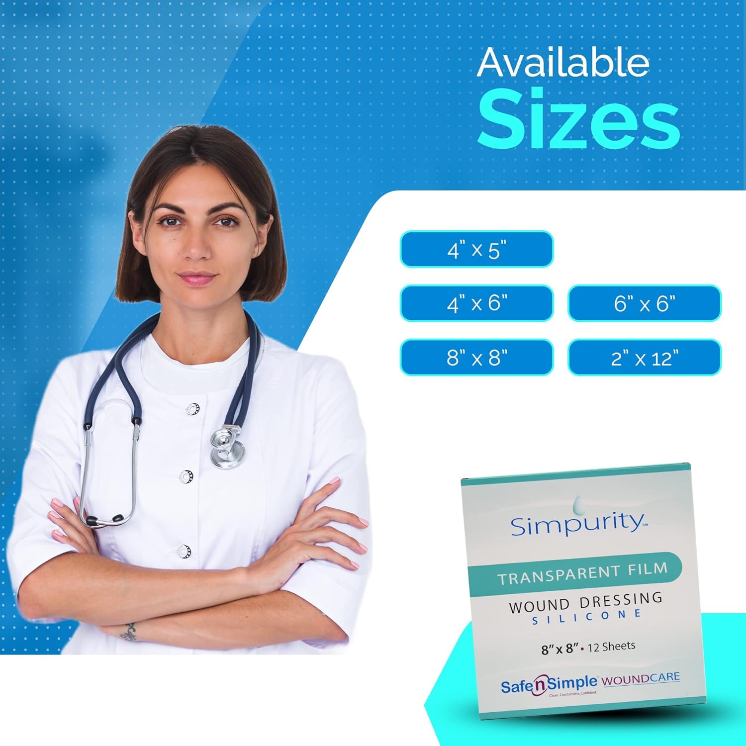 Transparent Film Wound Dressing - 4"x5" Individual Pack - Silicone Medical Pads Wound Care - Transparent Adhesive Dressing Waterproof - Silicone Medical Supplies for Wound Care - Image 5