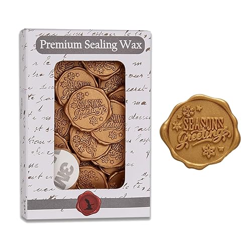 Miniatura 8 de Pegatinas adhesivas de cera para Feliz Navidad, paquete de 25 unidades, prefabricadas con cera de sellado real (Crimson Red)