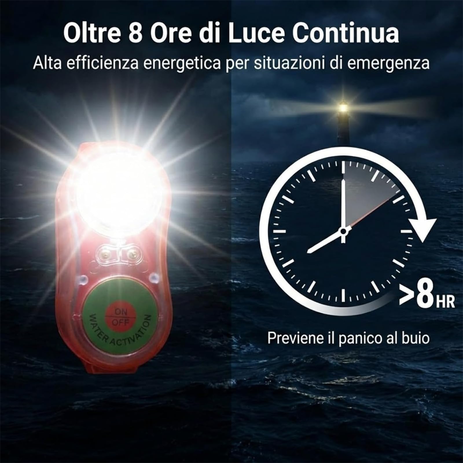 4 giubbotti di salvataggio, luci a LED, giubbotti di salvataggio lampeggianti per la sopravvivenza in acqua di emergenza