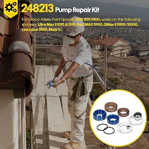 Miniatura 2 de 248213 Kit de reparación de bomba de bomba de jeringa sin aire, accesorios de bomba de jeringa sin aire, kit de reparación para pulverizador de