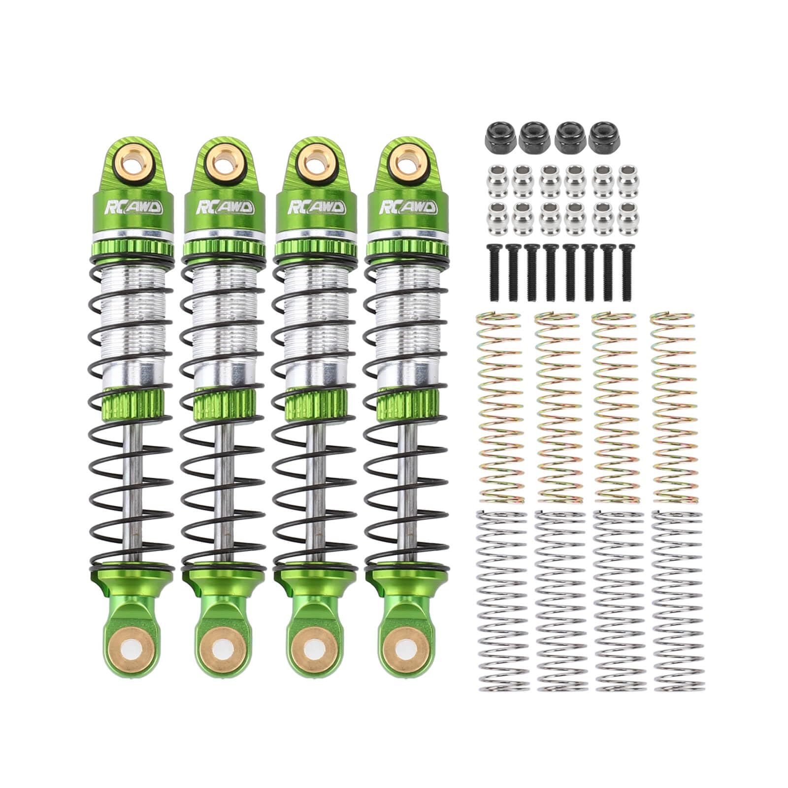 RCAWD Front and Rear Shock Absorbers 58mm 65mm For 1/18 HOBBYPLUS 4WD Rock Crawlers Upgrades Replacement Parts(Green)
