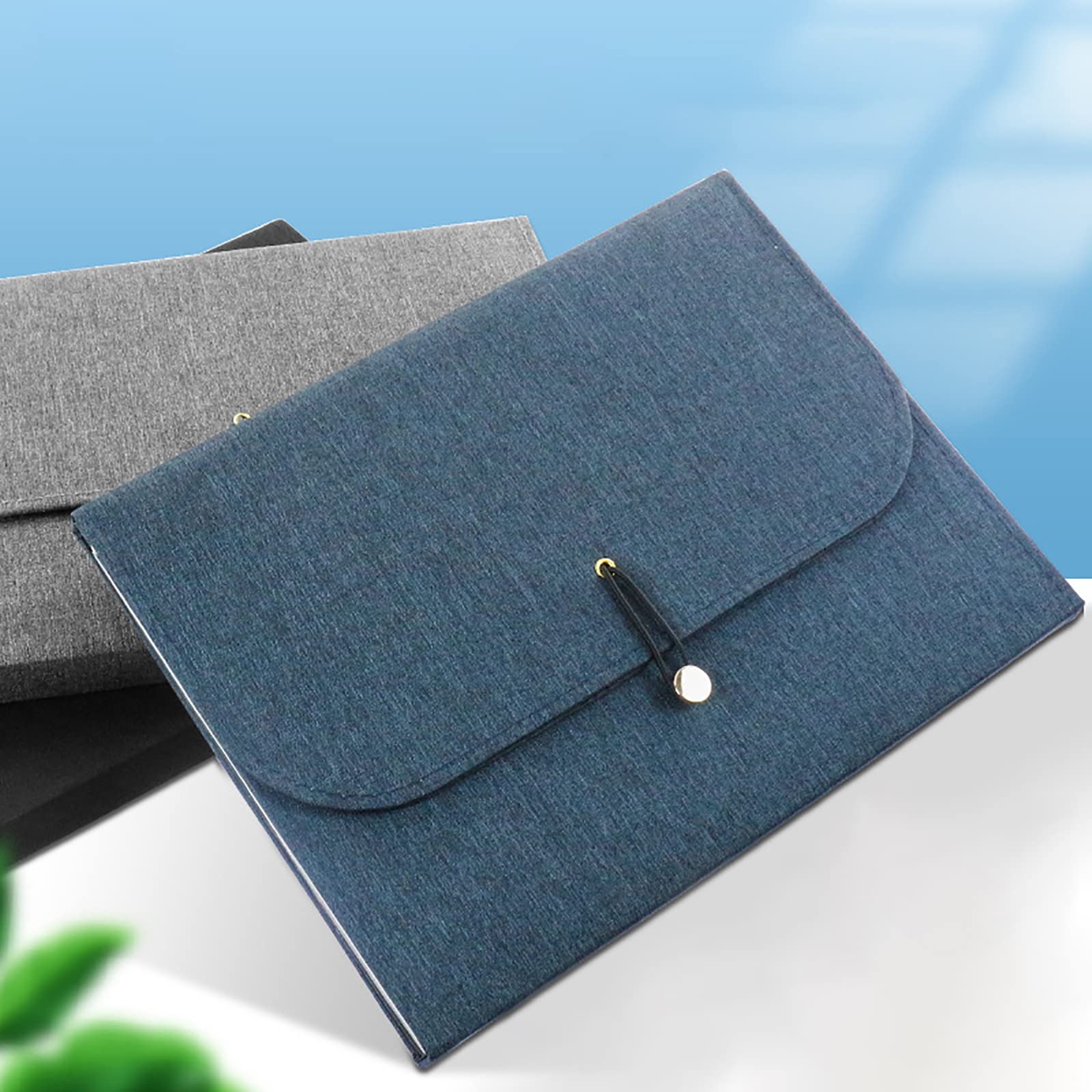 Portafoglio for contanti con busta in pelle, cartella porta documenti in pelle, custodia for busta in pelle, borsa for documenti con 13 scomparti, organizer multistrato per(Gray)