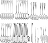 Vista 8 de Juego de Utensilios de Servir de Acero Inoxidable de 36 Piezas – Elementos Esenciales Completos para Buffet con Cucharas, Tenedores, Pinzas